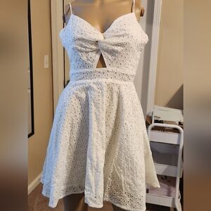 Elegant White Eyelet Dress